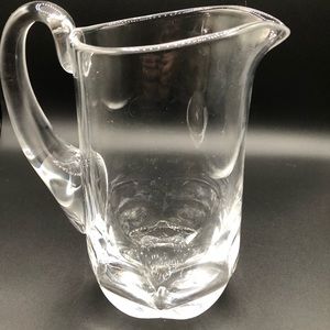 Orrefors Crystal Pitcher Signed 8” 4.75 lbs.  Hand Blown Excellent